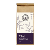 Chai Kräutertee der Mühle Ahrenshoop – würziger Kräutertee in brauner Papierverpackung mit violettem Etikett.