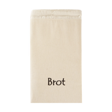 Beiger Stoff-Brotbeutel/Brottasche mit der Aufschrift ‚Brot‘, freigestellt vor transparentem Hintergrund